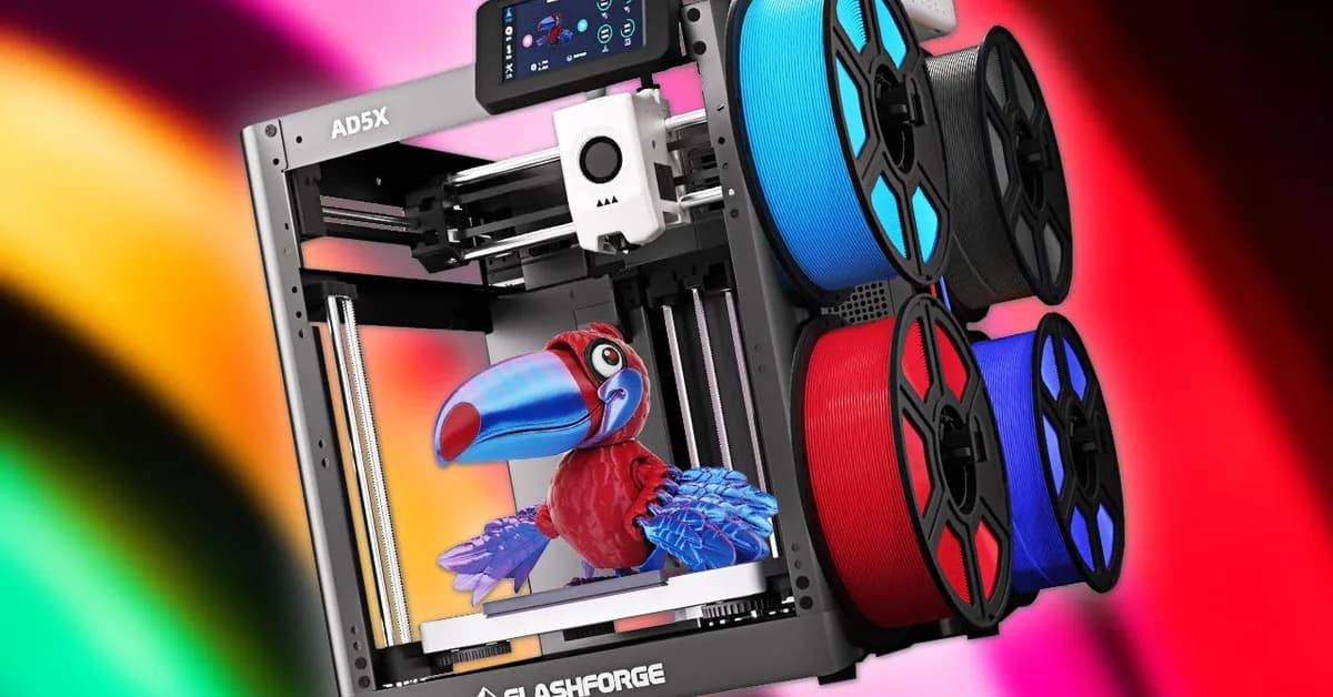 The FlashForge AD5X Is a CoreXY 3D Printer With Multi-Color, Mixed Material Capability for Under $230