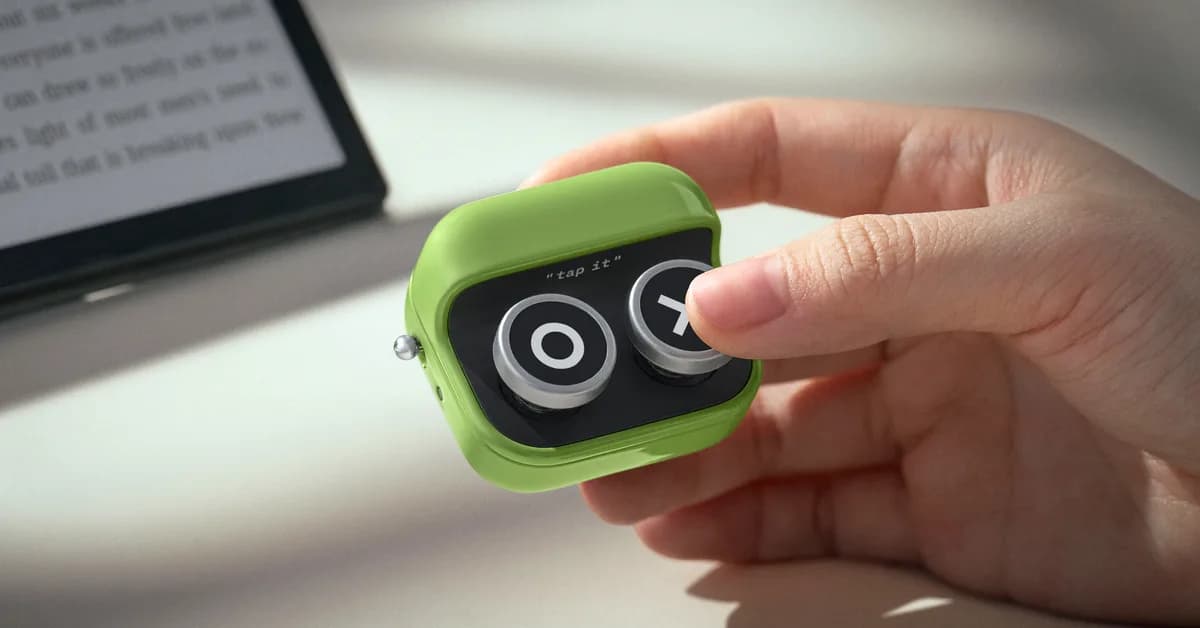 Boox's new page-turning e-reader remote is a tiny two-button keyboard