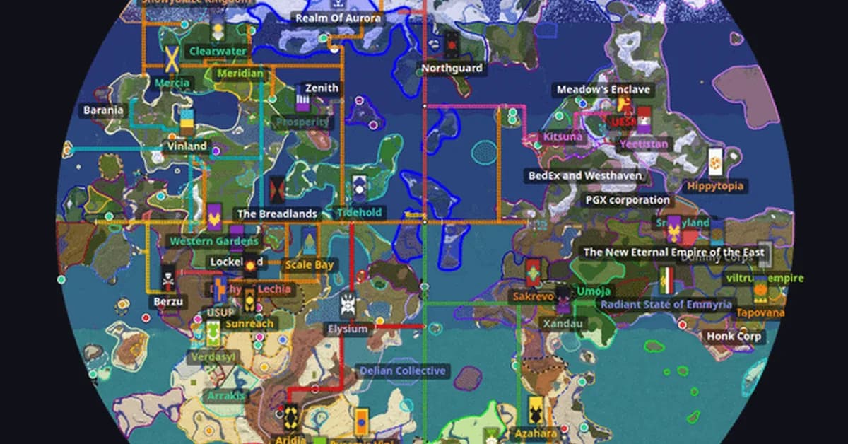 What happens when you let 6,500+ players run a Minecraft world for months with no admin intervention? They end up building a massive, interconnected global rail network, of course.