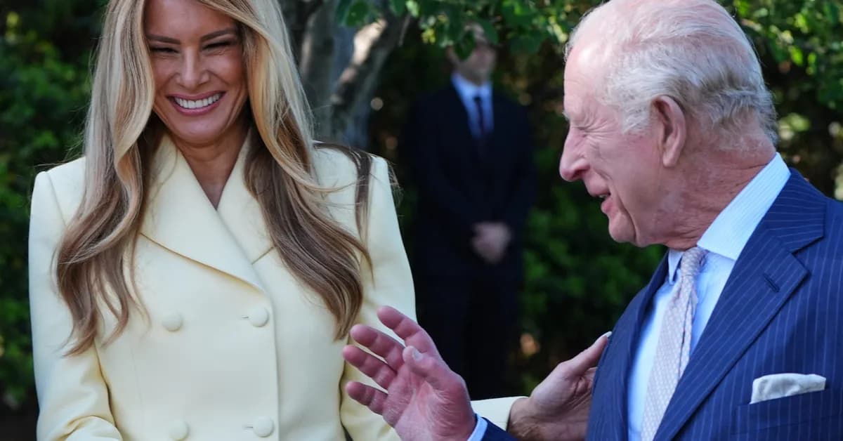 Melania Trump ditched her neutral wardrobe and embraced one of spring's biggest trends to greet King Charles and Queen Camilla