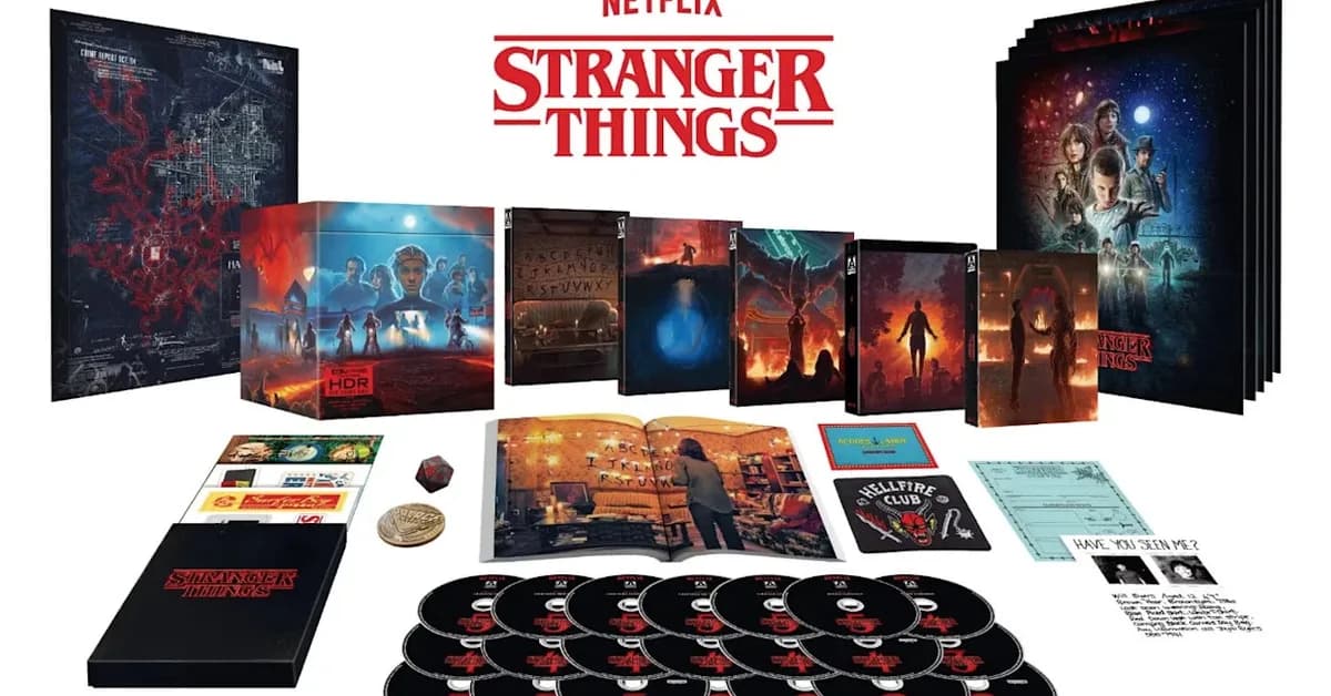 The complete Stranger Things DVD set includes 25 discs and costs around $200