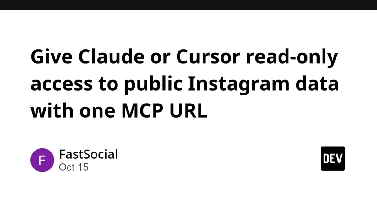 Give Claude or Cursor read-only access to public Instagram data with one MCP URL