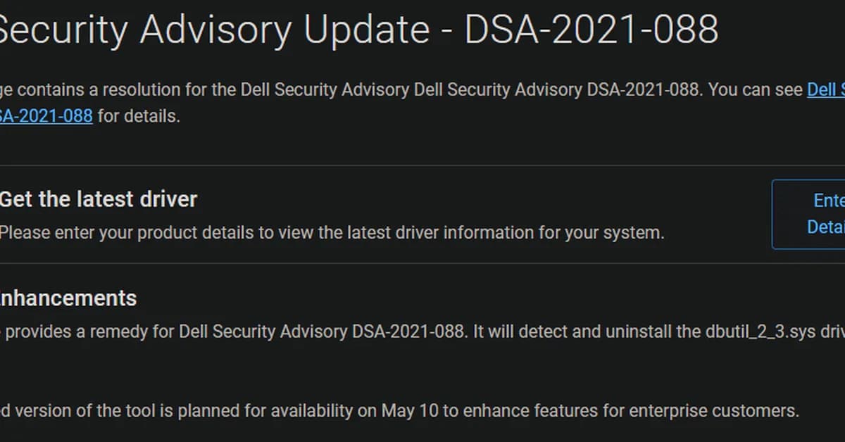 Dell security advisory (AV26-528)