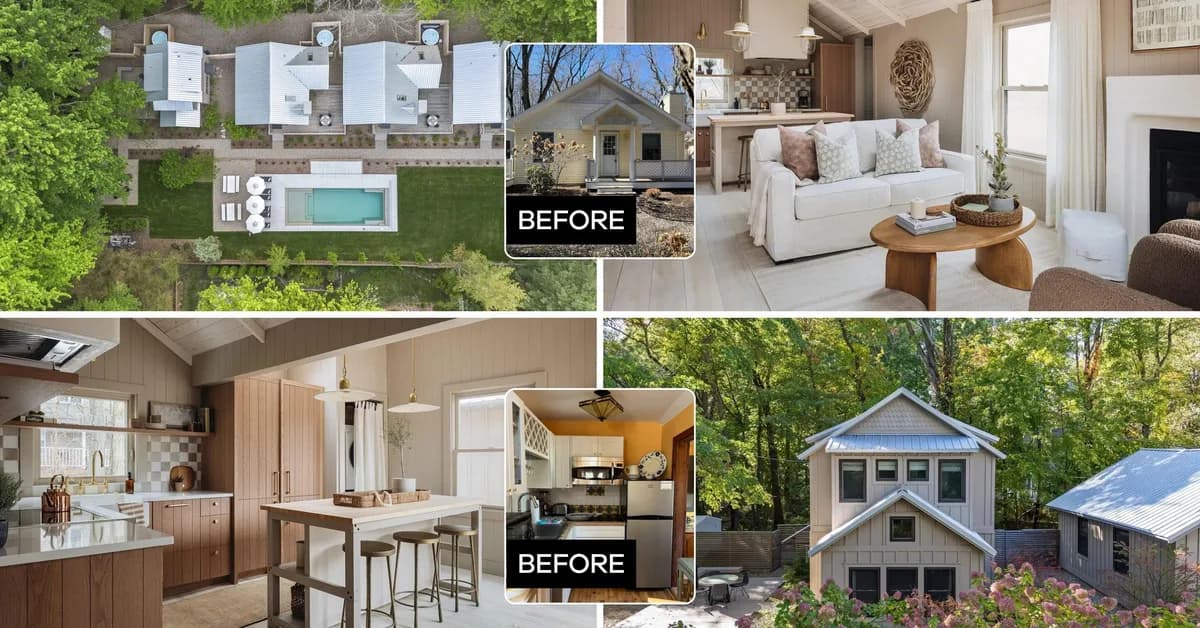 Woman Transforms Four Dated 1940s Cottages Into a Stunning $4 Million 'Micro Compound' on Lake Michigan