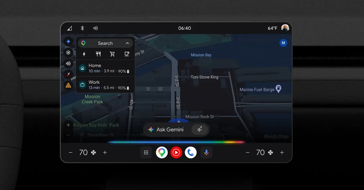 Gemini is rolling out to cars with Google built-in