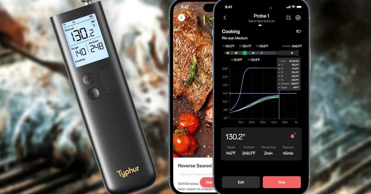 Save 60% Off the Typhur Sync Gold Wireless Meat Thermometer for Mother's Day
