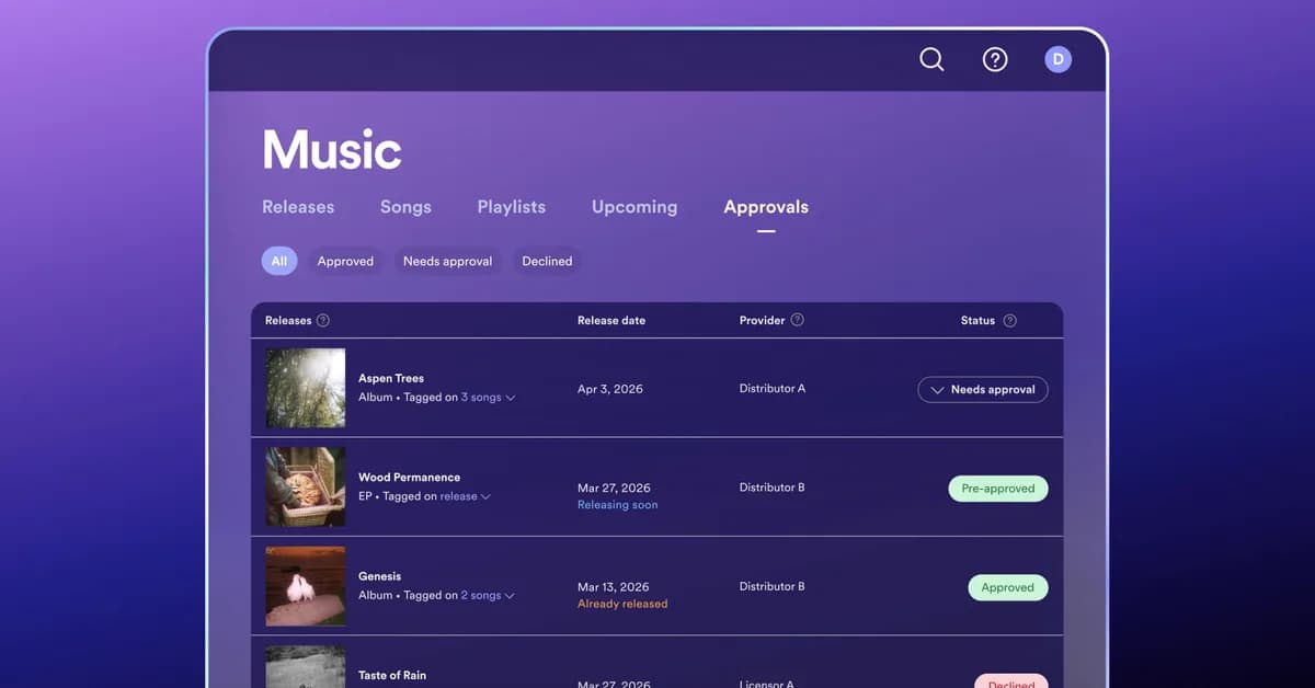 Spotify is testing a tool to help real artists deal with AI slop on their profiles
