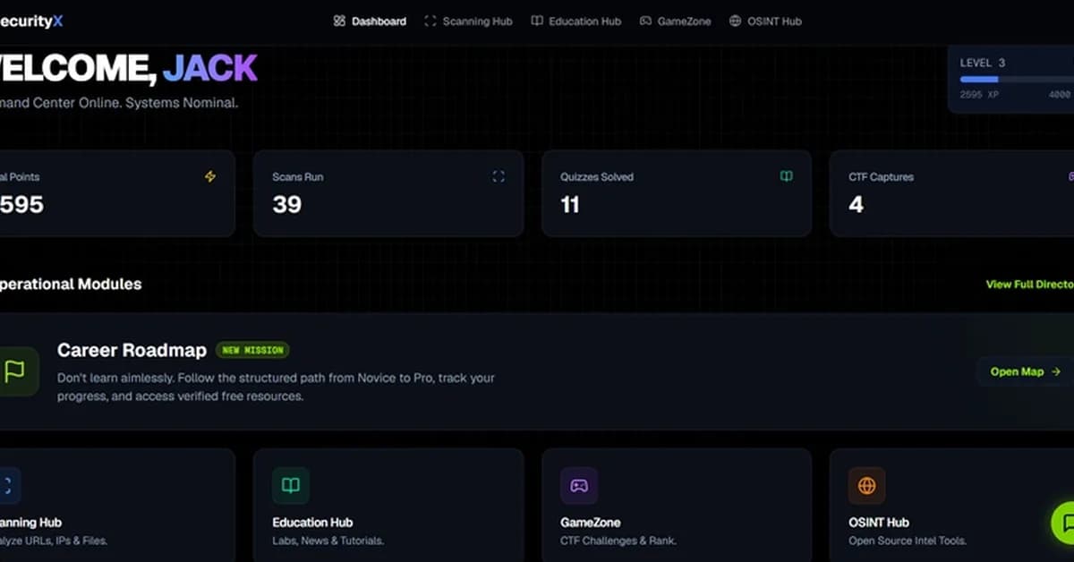 What I Learned Building SecurityX: A Cybersecurity Learning Platform for Beginners