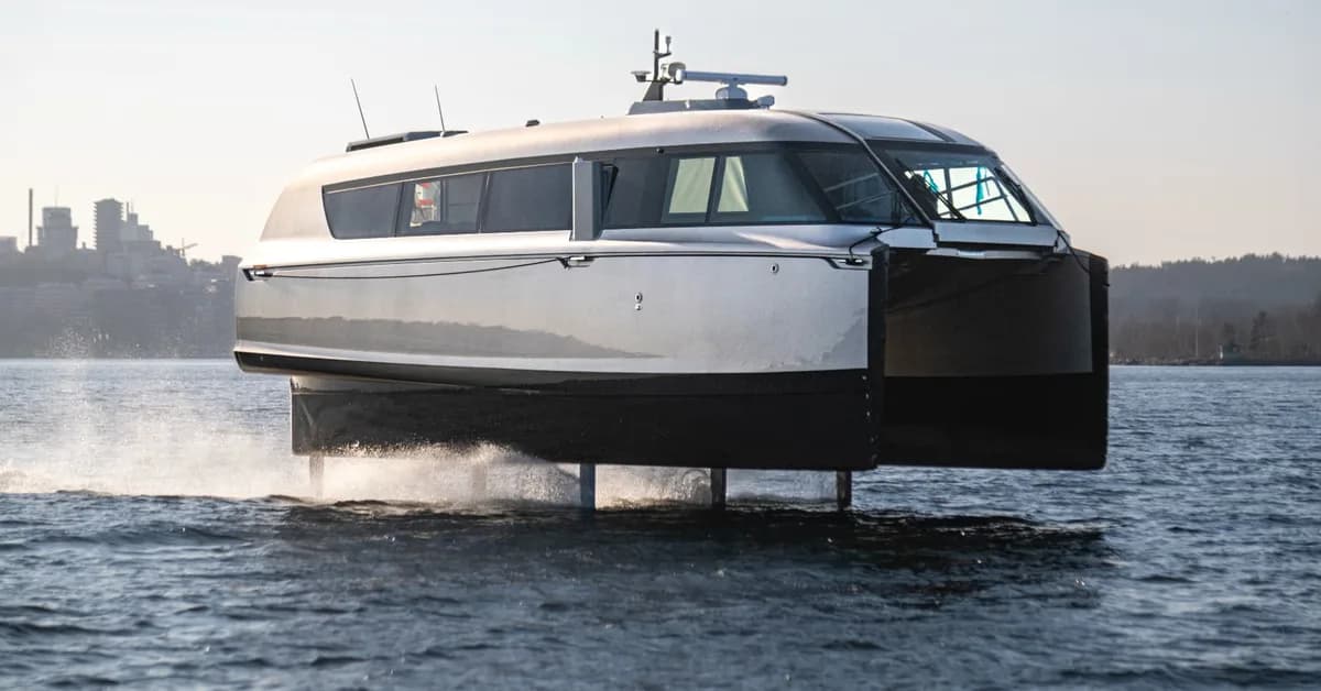 Candela's new P-12 Business electric ferry is luxury soaring just above the waves