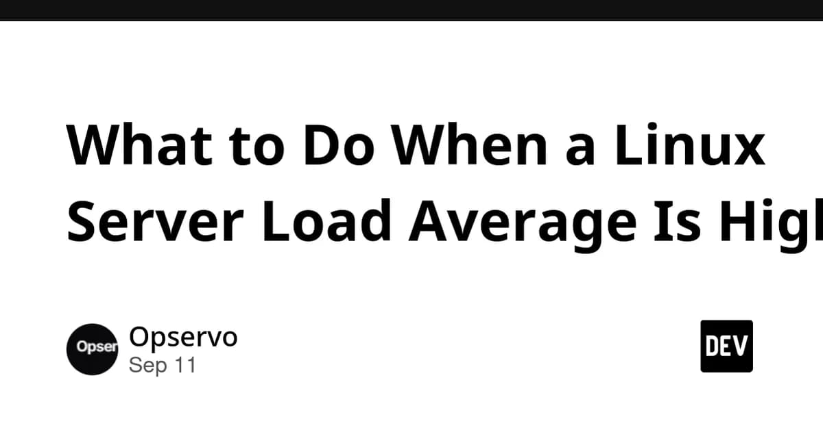 What to Do When a Linux Server Load Average Is High