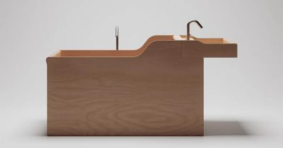 David Chipperfield creates freestanding plywood bathtub for Agape