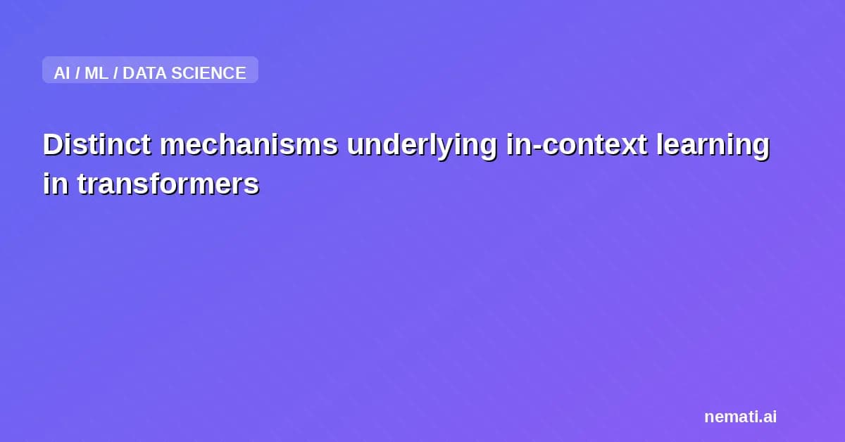 Distinct mechanisms underlying in-context learning in transformers