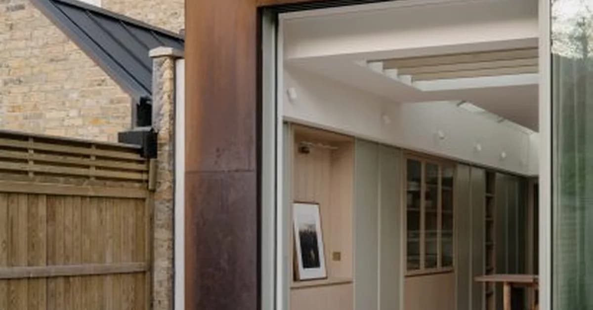 Will Gamble Architects frames Ribbon House extension with weathered steel