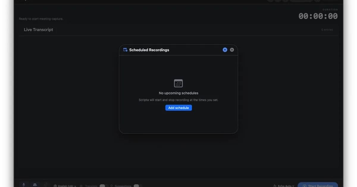 Scripta 3.4.7: schedule local meeting recordings without sending anything to the cloud