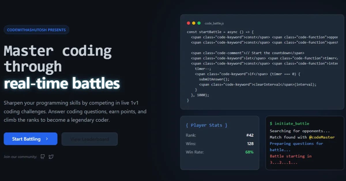 I built a real-time competitive coding platform - Dev-Battle
