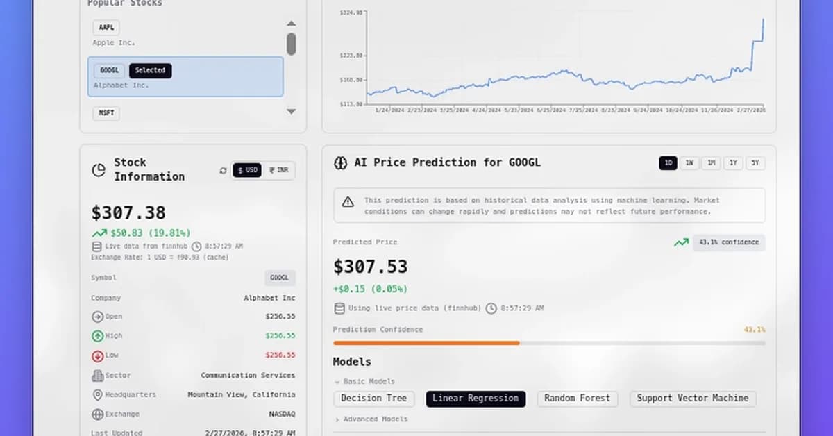 I Built a Stock Price Prediction App While Learning ML - Here's What I Learned