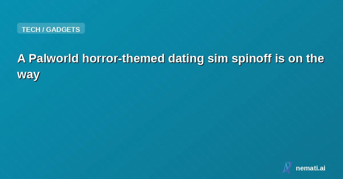 A Palworld horror-themed dating sim spinoff is on the way