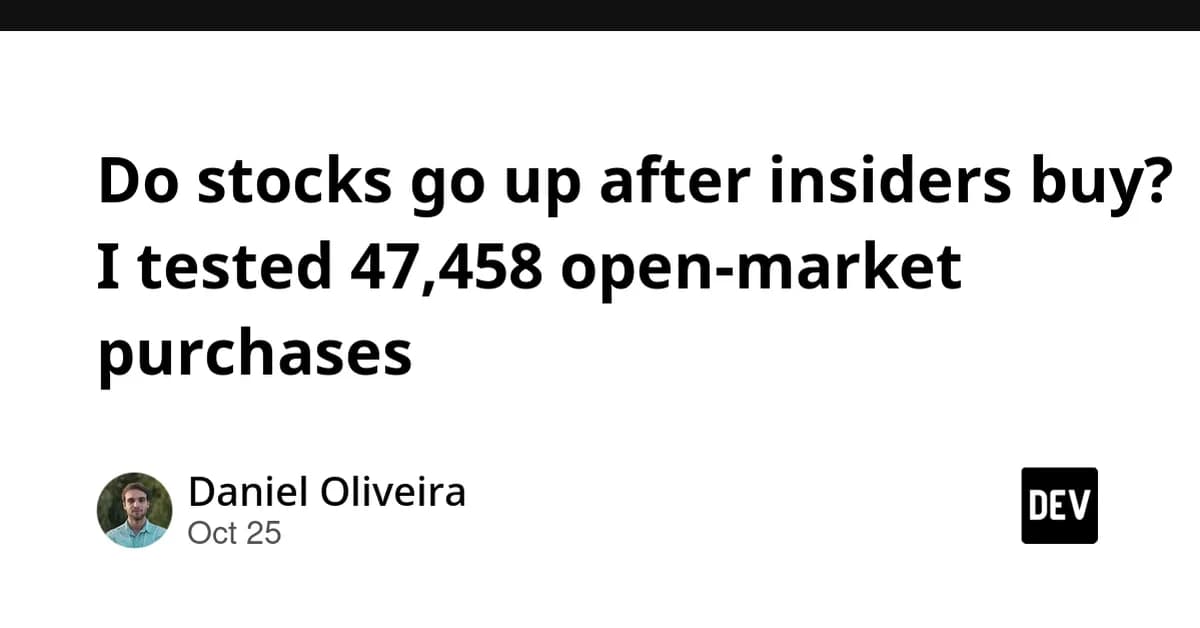 Do stocks go up after insiders buy? I tested 47,458 open-market purchases