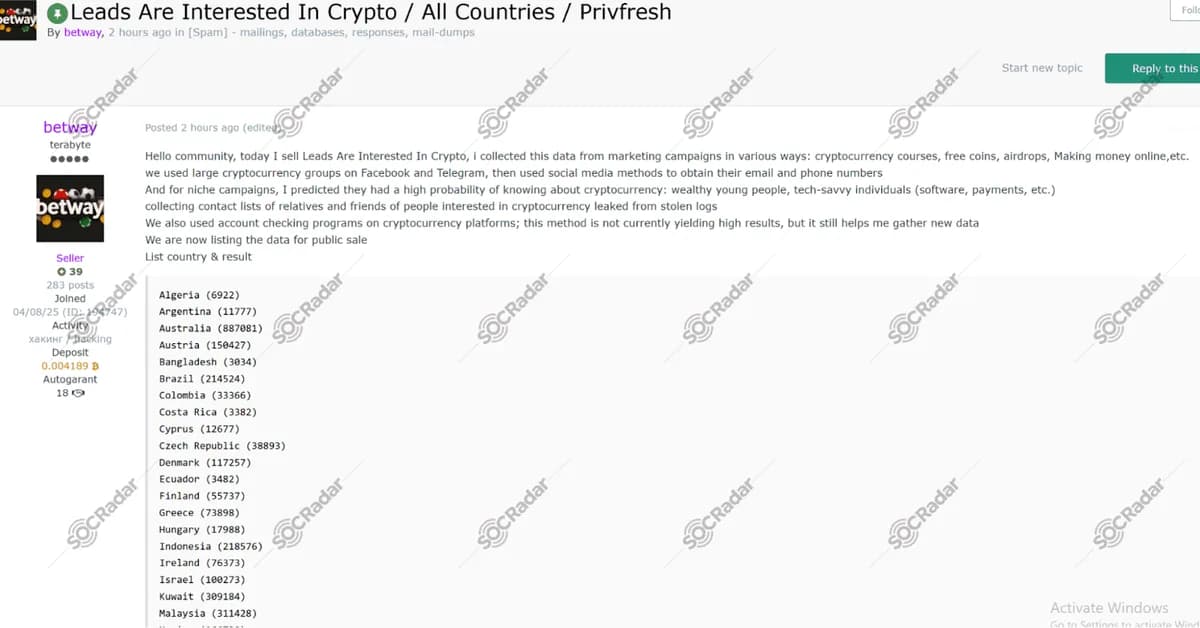 Alleged Crypto Leads, Android Spyware, Mossad Leak, Binance Data, Nakamura Listing