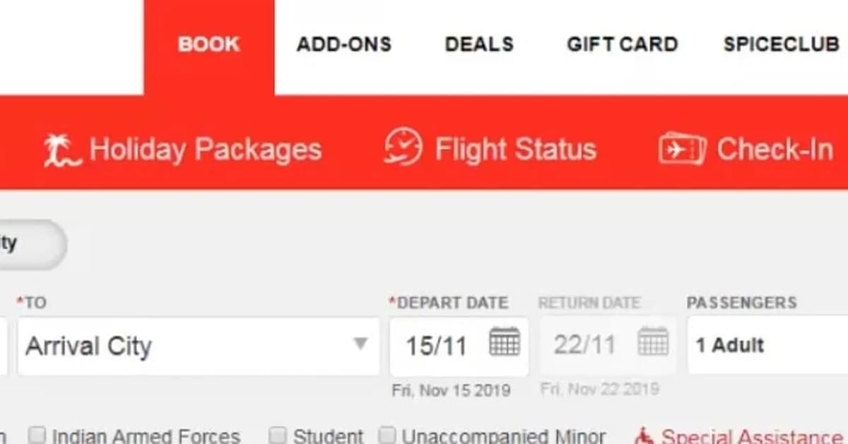 SpiceJet Online Booking System
