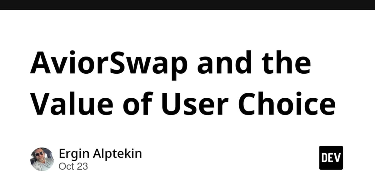 AviorSwap and the Value of User Choice