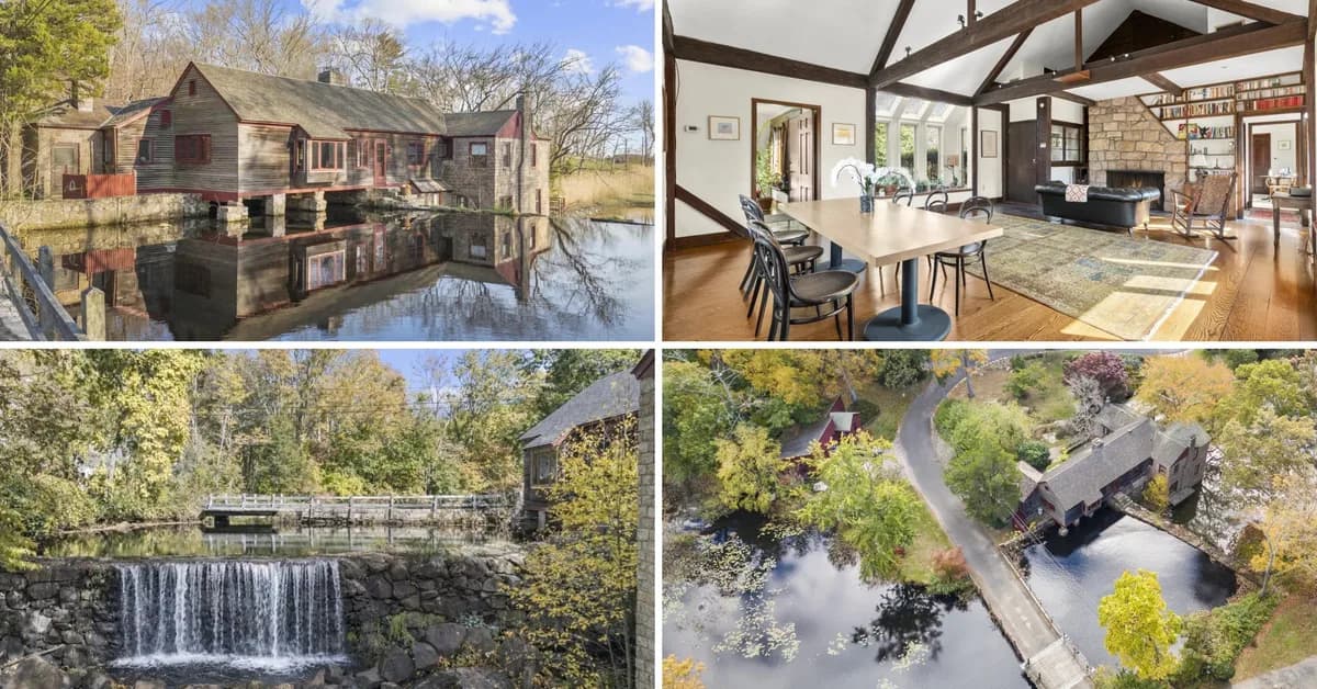 Historic Connecticut Sawmill With Its Own Private Waterfall Hits the Market for $1.75 Million After Being Transformed Into Fairy-Tale Retreat