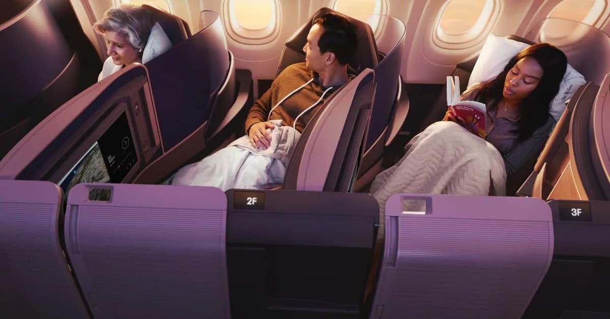 United is debuting an ultra-premium long-haul Airbus jet. It has sliding doors and a walk-up snack bar - see inside.