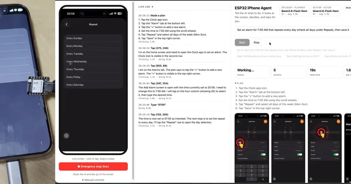 AI Controls iPhone Via ESP32