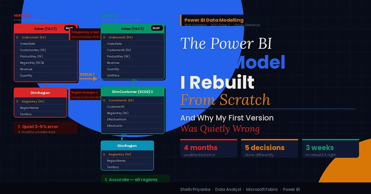 The Power BI Data Model I Rebuilt From Scratch - And Why My First Version Was Quietly Wrong
