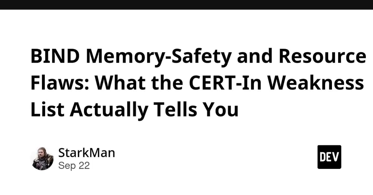 BIND Memory-Safety and Resource Flaws: What the CERT-In Weakness List Actually Tells You