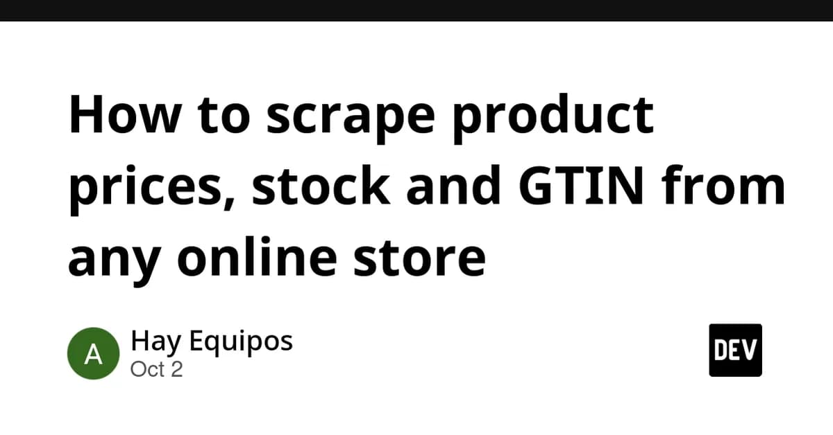 How to scrape product prices, stock and GTIN from any online store