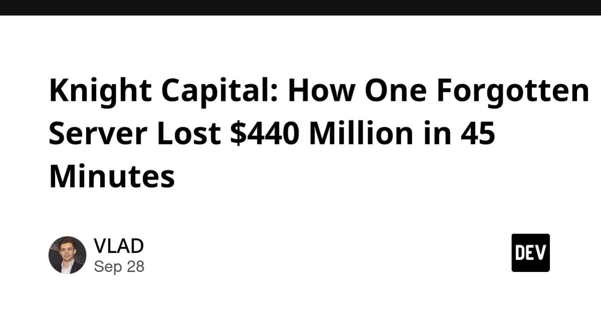 Knight Capital: How One Forgotten Server Lost $440 Million in 45 Minutes