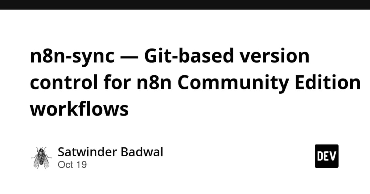 n8n-sync - Git-based version control for n8n Community Edition workflows