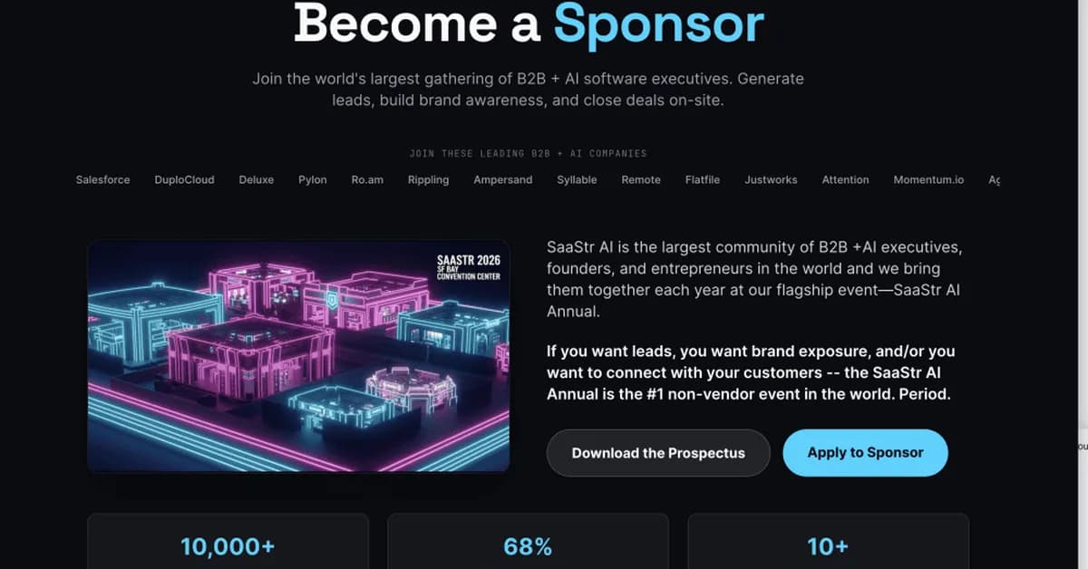 SaaStr AI Annual 2026 Attendance is 143% of Last Year. Sponsor Last Minute to Crush Your 1H2026 Plan.