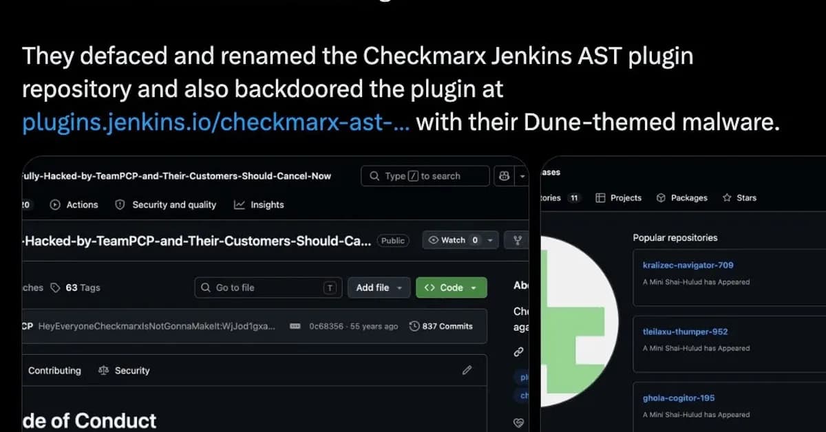 Checkmarx Jenkins Plugin Backdoored in New TeamPCP Supply Chain Attack