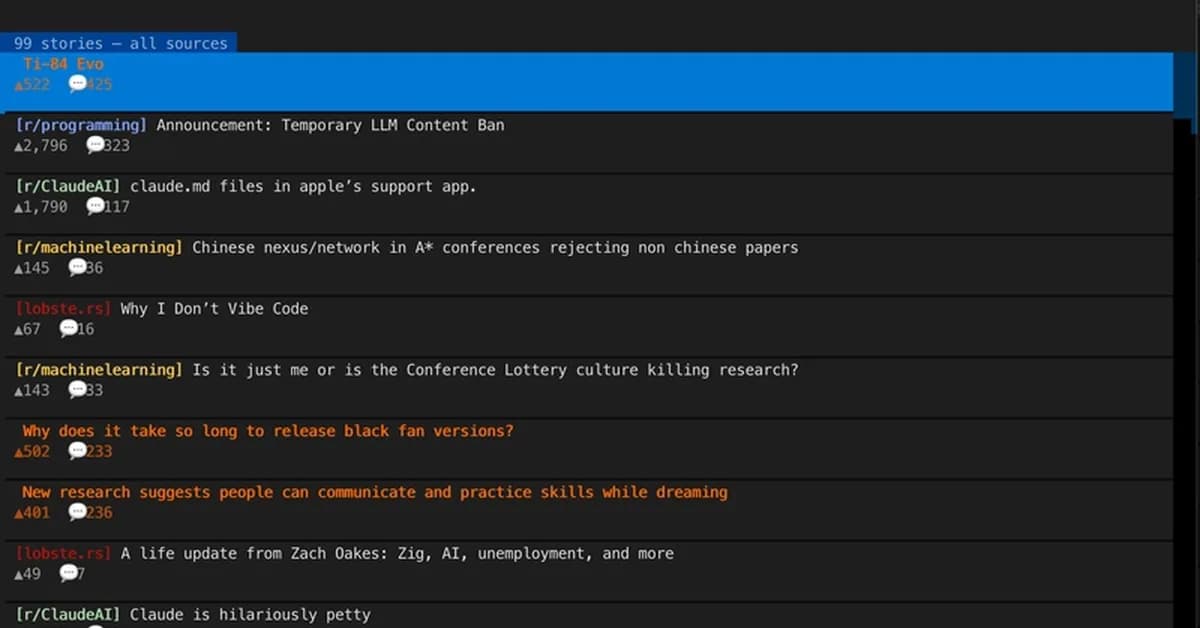 Building a Terminal Feed Reader for Hacker News, Reddit, and lobste.rs with Python & Textual