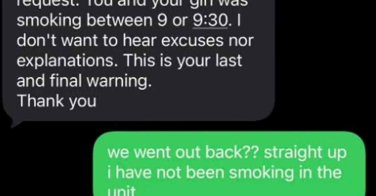 Landlord warns renter about smoking in home