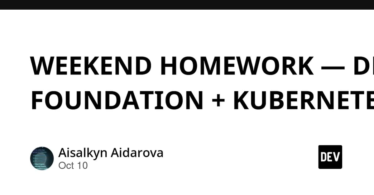 WEEKEND HOMEWORK - DEVOPS FOUNDATION + KUBERNETES