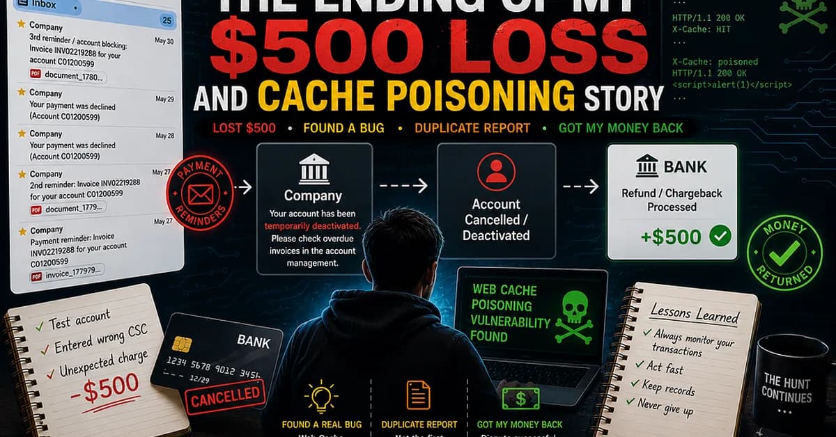 Update: The Ending of My $500 Loss and Web Cache Poisoning Story.