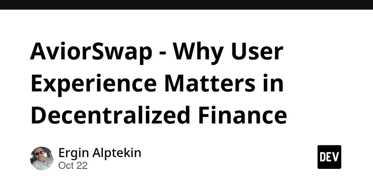 AviorSwap - Why User Experience Matters in Decentralized Finance