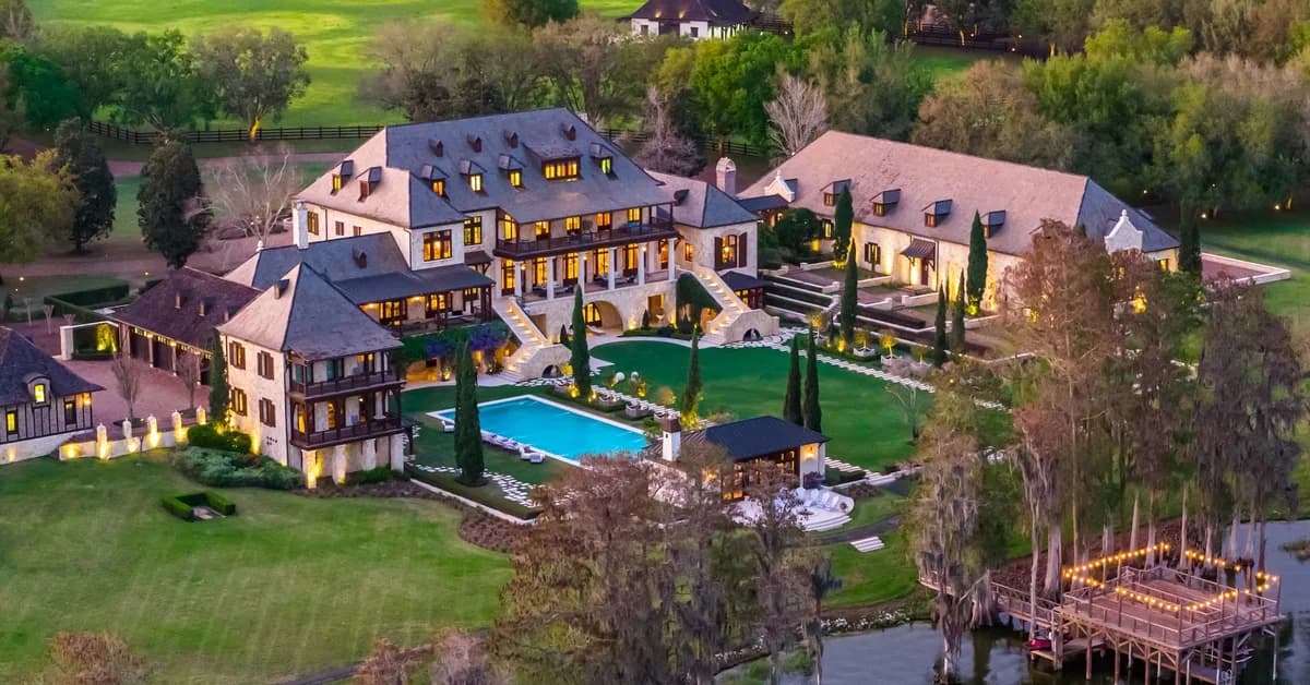 This $115-million French Normandy Château in Florida features a private spa and a go-kart track. See inside.