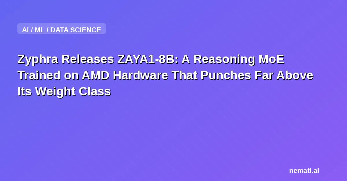 Zyphra Releases ZAYA1-8B: A Reasoning MoE Trained on AMD Hardware That Punches Far Above Its Weight Class