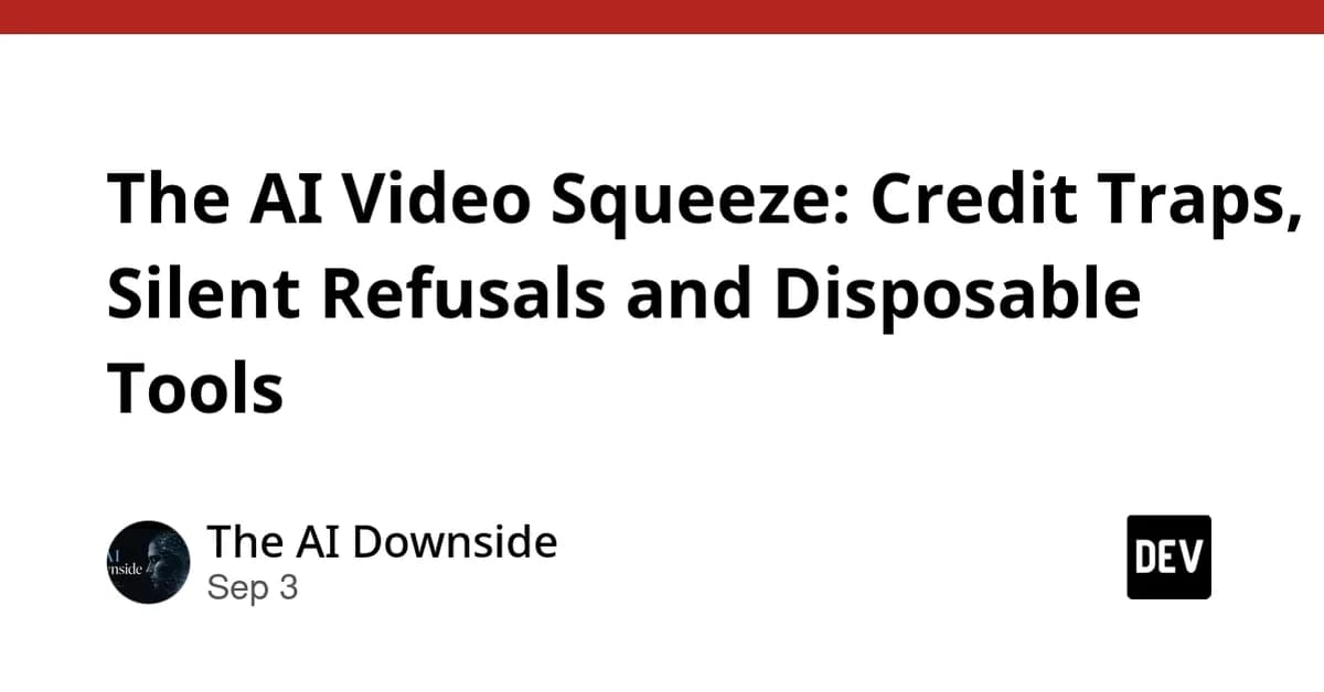 The AI Video Squeeze: Credit Traps, Silent Refusals and Disposable Tools