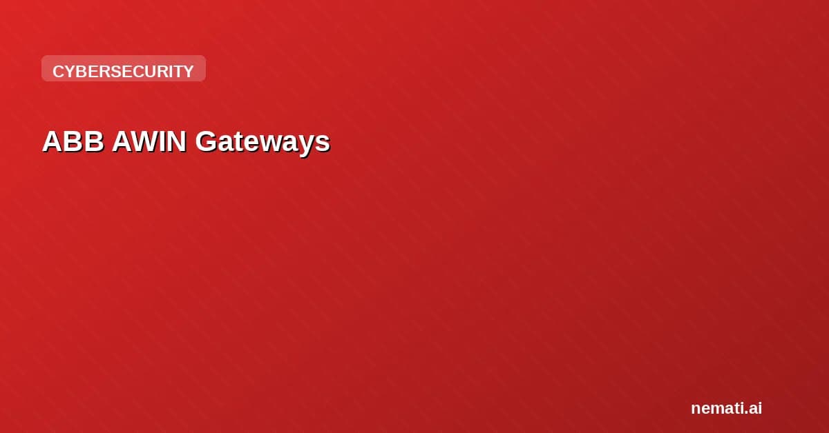 ABB AWIN Gateways