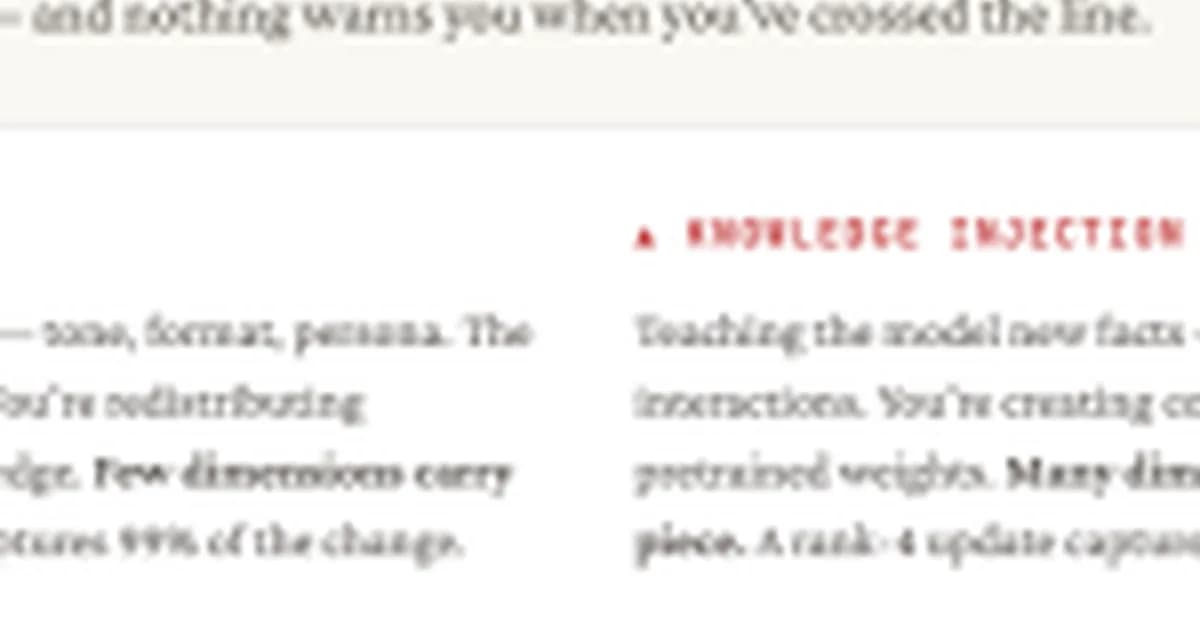 The LoRA Assumption That Breaks in Production