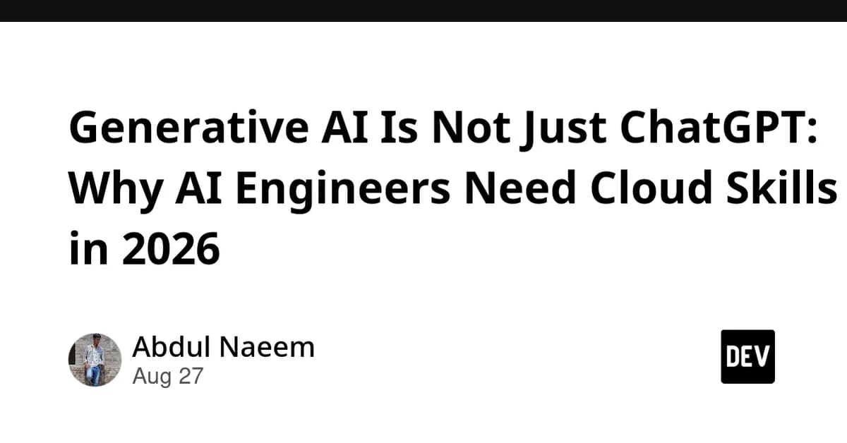Generative AI Is Not Just ChatGPT: Why AI Engineers Need Cloud Skills in 2026