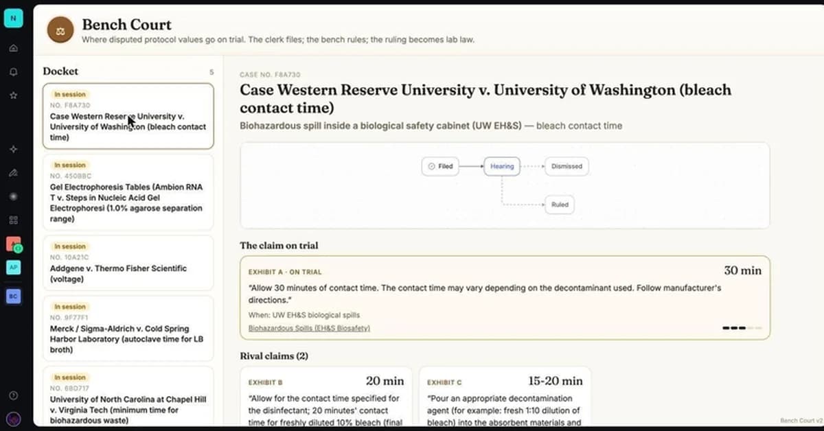 Bench Court: Case Western v. University of Washington, or how my lab protocols went on trial