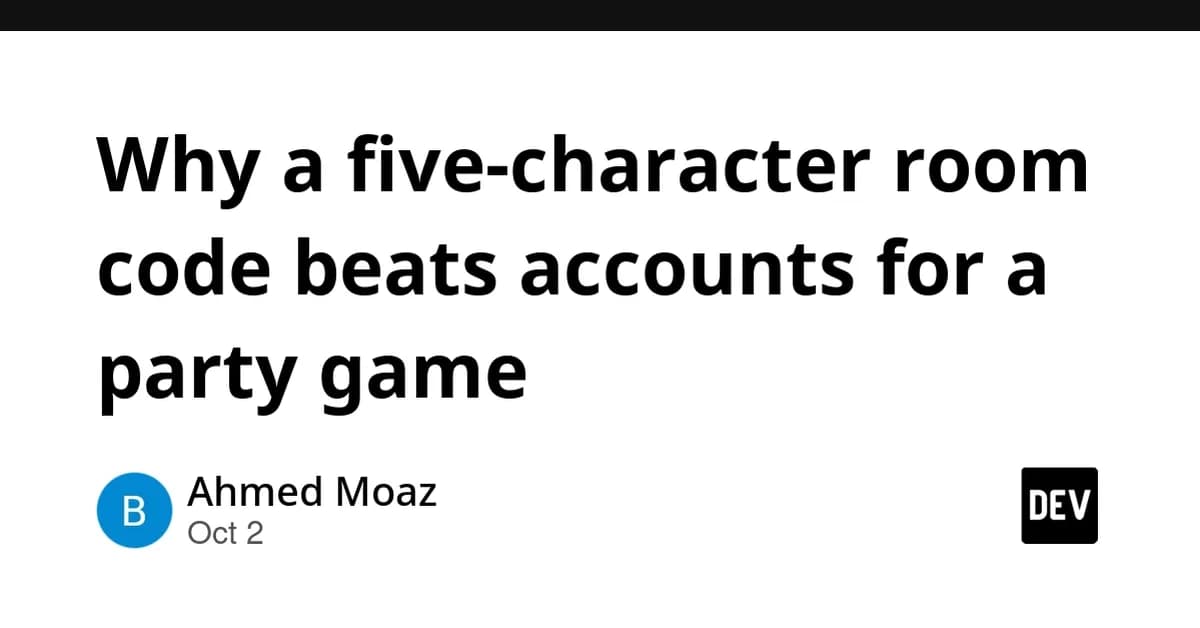 Why a five-character room code beats accounts for a party game