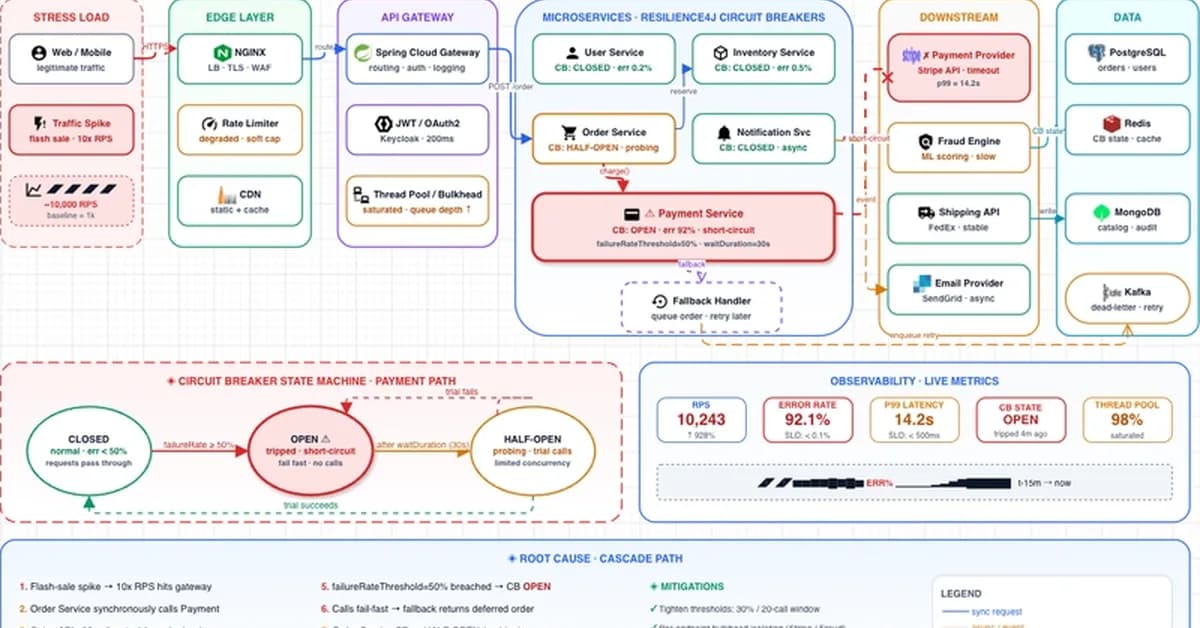 Circuit Breakers Under Stress: Anatomy of a Payment Cascade