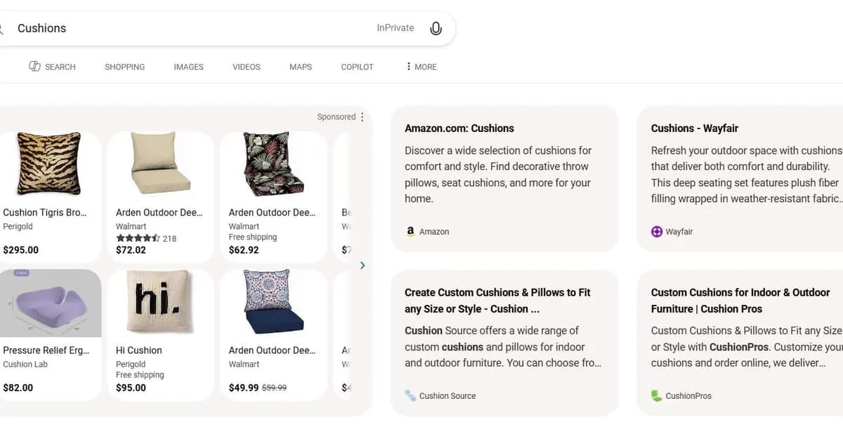 Bing is testing a much larger sponsored product carousel in shopping results